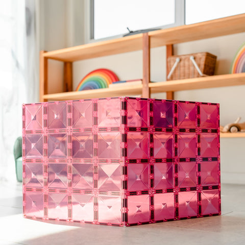 Connetix Magnetic Tiles - Base Plate Set (Berry & Pink)
