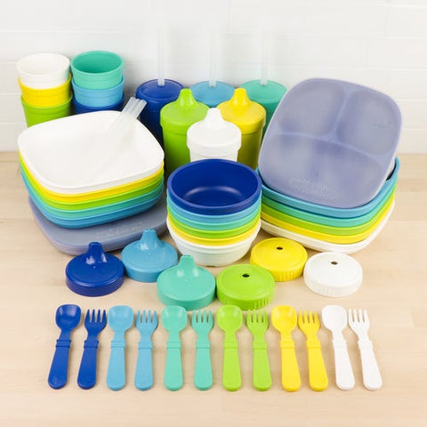 Re-Play Recycled Plastic Children's Tableware Collection in Bold