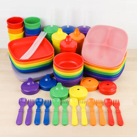 Re-Play Recycled Plastic Children's Tableware Collection in Crayon