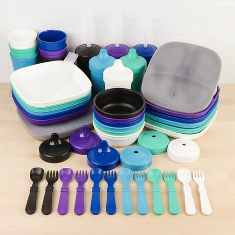 Re-Play Recycled Plastic Children's Tableware Collection in Outer Space