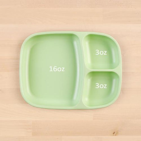 Re-Play Recycled Plastic Divided Plate in Leaf - Adult