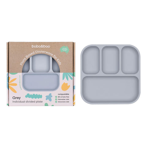Bobo & Boo Plant Based Divided Plate in Grey