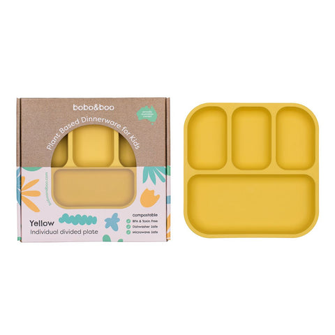 Bobo & Boo Plant Based Divided Plate in Yellow