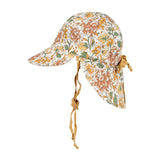 Bedhead Hat Reversible Linen Flap Hat - Peony & Maize