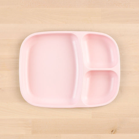 Re-Play Recycled Plastic Divided Plate in Ice Pink - Adult
