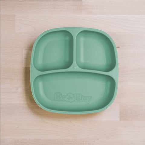 Re-Play Recycled Plastic Divided Plate in Sage - Original