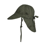 Bedhead Hat Reversible Linen Flap Hat - Leaf & Olive