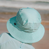 Bedhead Hat Stripe Beach Bucket Hat (Aqua)