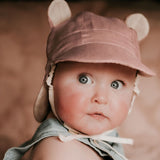 Bedhead Hat Reversible Teddy Linen Flap Hat - Rosa & Flax