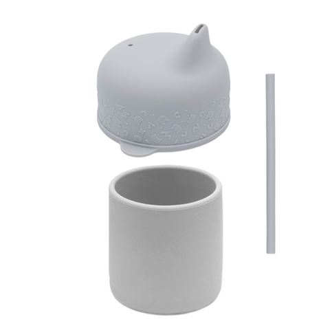 We Might be Tiny Grip Cup & Sippie Lid Set - Grey