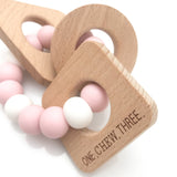 One.Chew.Three Shapes Silicone and Beech Wood Teether