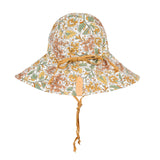 Bedhead Hat Reversible Linen Hat - Peony & Maize (Wide Brim)